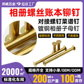 相册螺丝账本铆钉对接螺钉菜谱钉5*5-5*100 镀铜相册子母钉