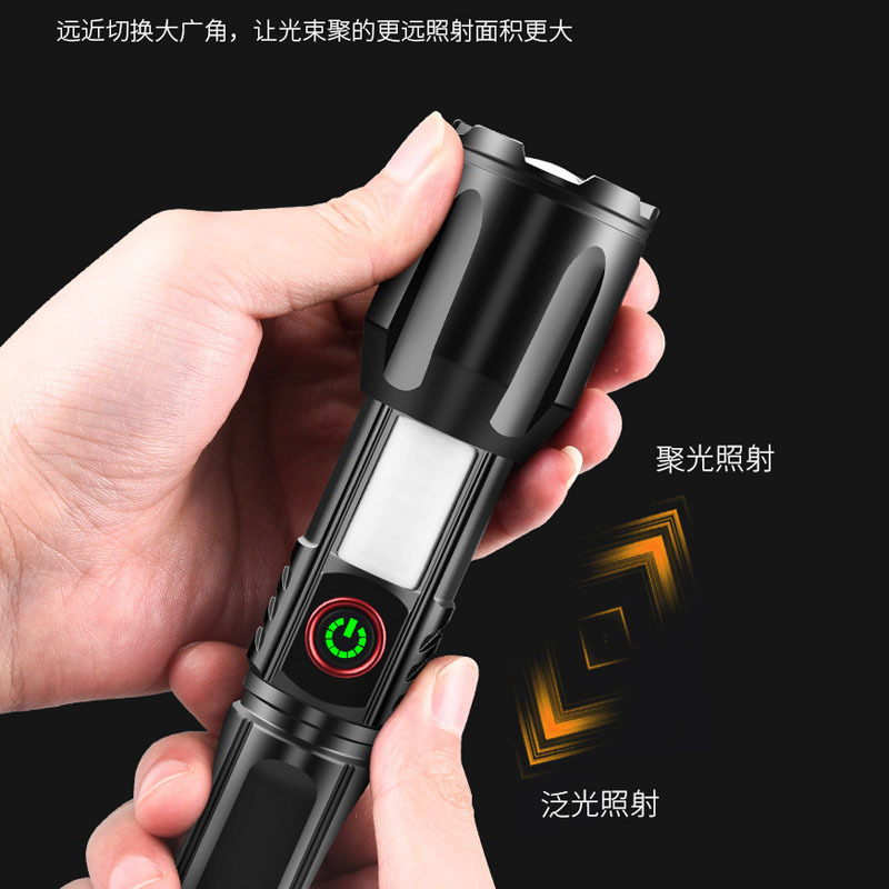 Nuevo al aire libre multi-función linterna láser blanco super largo alcance brillante iluminación de alta potencia larga resistencia portátil de emergencia
