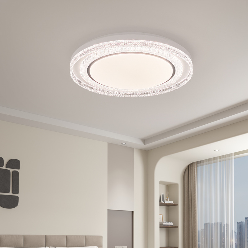 全光谱护眼卧室吸顶灯简约轻奢水晶网红家用led房间灯中山灯具|undefined