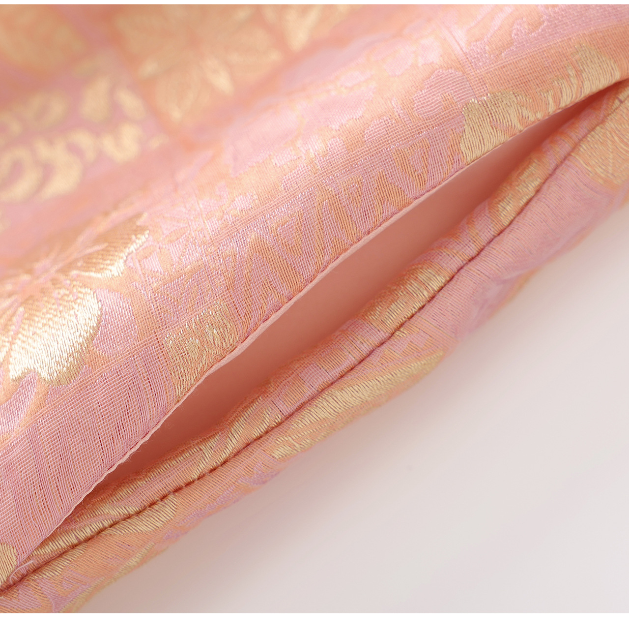 Đầm chữ A nữ jacquard họa tiết hoa nhí phong cách tiểu thư — màu hồng chi tiết 26