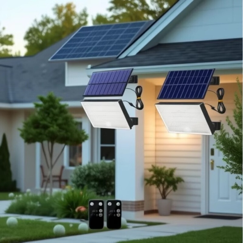 Cross-Border Outdoor Charging Waterproof Ip65 Infrared Remote Control Courtyard Garden House Exterior Wall Solar Split Light