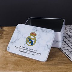 Football Star Square Tin Box Cristiano Ronaldo Messi Neymar Mbappe Lewandowski Haaland Big Gift Box Storage Box 
