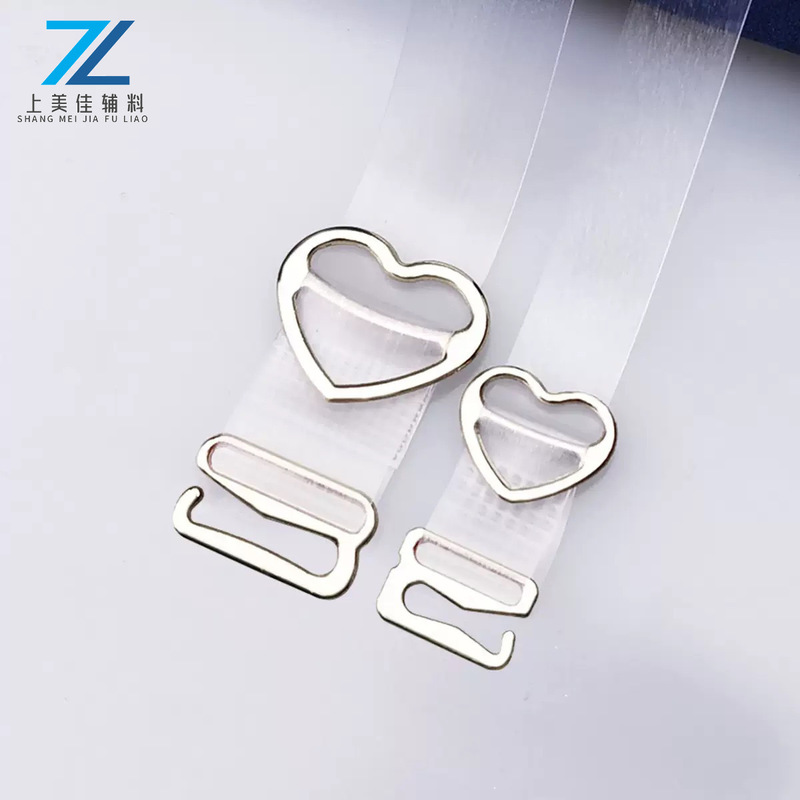 Heart-Shaped Stainless Steel Transparent Shoulder Strap Invisible Bra Strap Seamless Underwear Anti-Slip Strap Widened and Lengthened Bandeau Strap