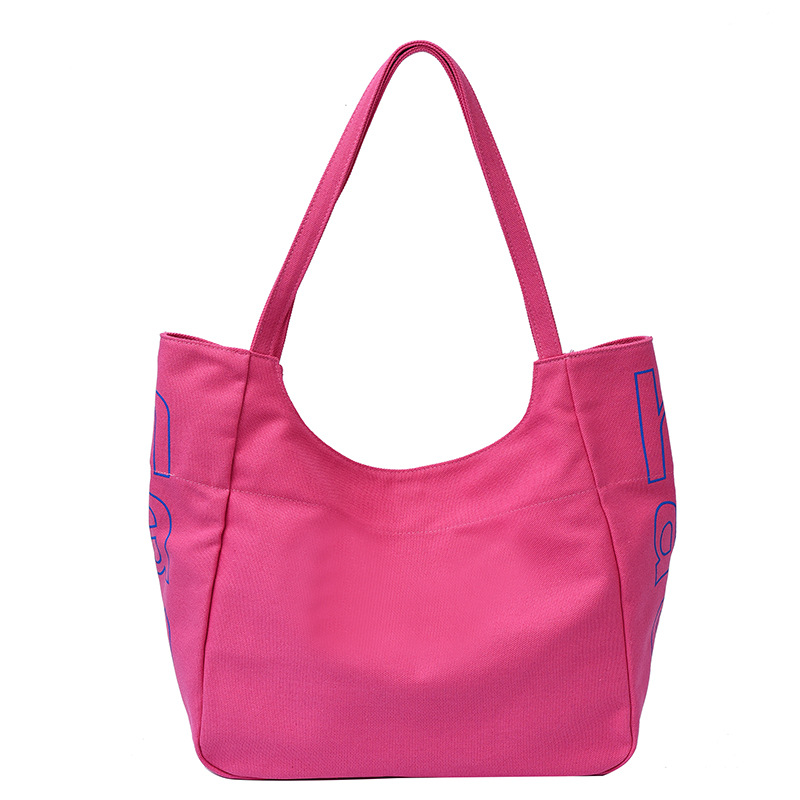 Bolso Tote de moda coreana 2025 verano nuevo estilo bolso femenino casual alfabeto bolso de hombro de lona estilo universitario
