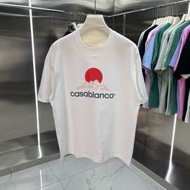法式外贸跨境卡Casablanca萨布兰卡短袖圆领T恤衫印花纯棉t恤男装