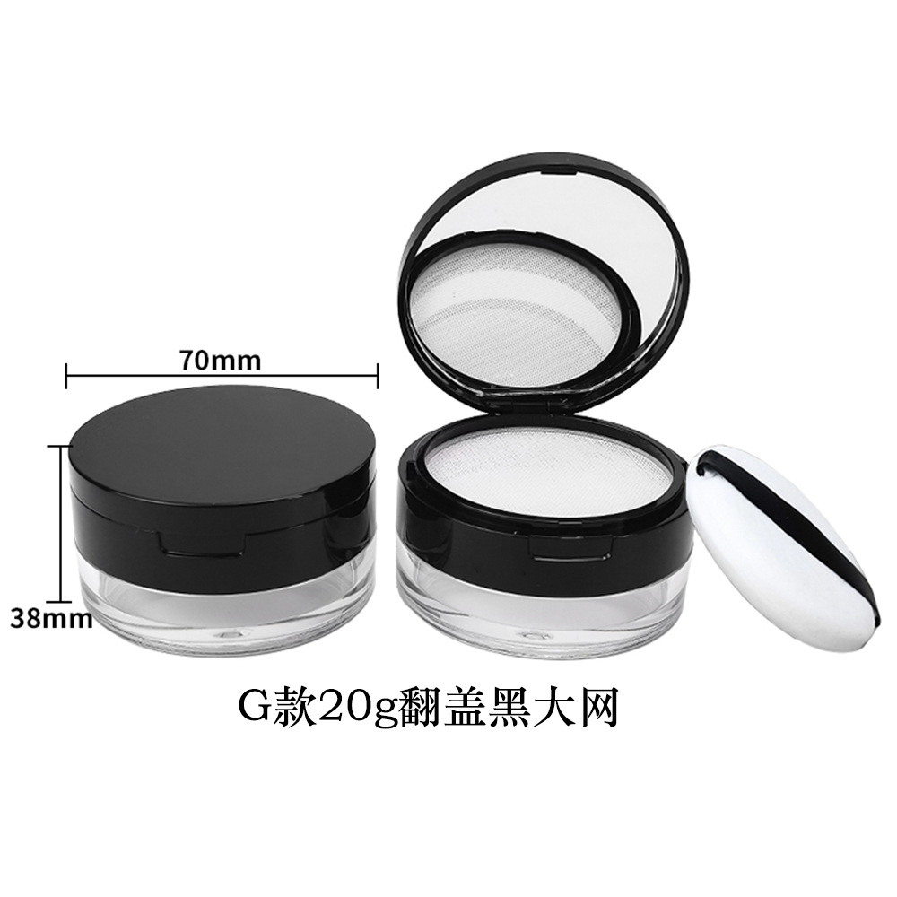 Materiales de embalaje para polvos sueltos en stock: caja dispensadora de polvo suelto ultrafina con tapa abatible y malla elástica grande, para 8g, 15g, 20g.