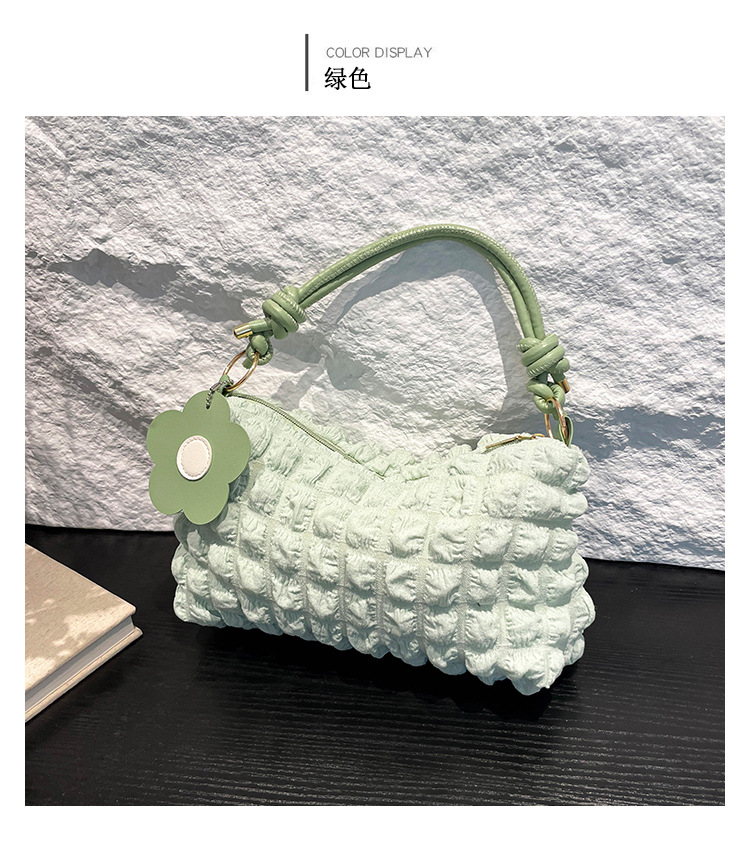 Bolso casual coreano de moda de gran capacidad plisada 2025 primavera nuevo estilo estilo estilo occidental bolso de axila de un solo hombro bolso de nube bolso femenino