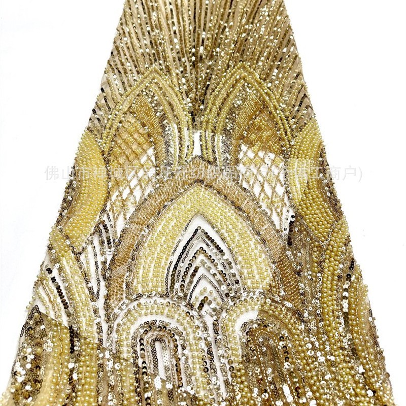 Nuevo arcuado diamante pesado tela de perlas de clavos foto de boda alta figura delgada tela de vestido de coda de pez