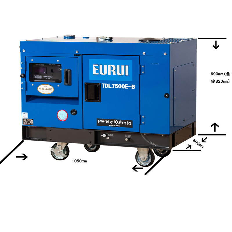 原装日本东洋柴油静音型5KW单相车载发电机组TDL75000E-B