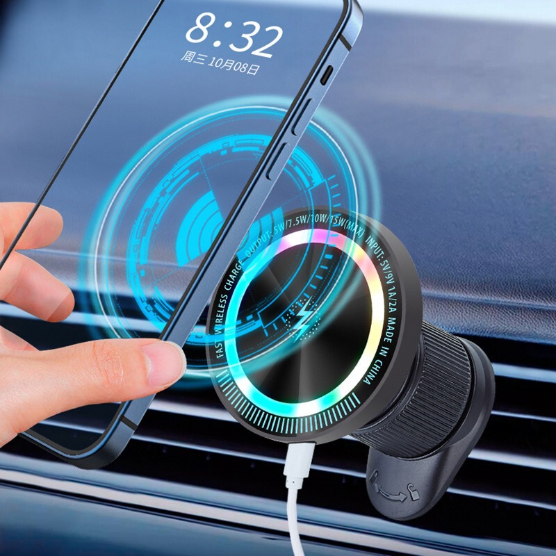 磁気ワイヤレス充電車ワイヤレス充電器 15 ワット高速充電クロスボーダー車ホルダー|undefined