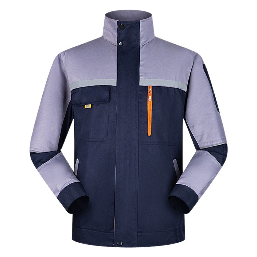 Весенне-осенний костюм с рабочей одеждой с длинным рукавом Мужская утолщенная износостойкая рабочая одежда со светоотражающими полосами для строительной площадки Авторемонтный завод Мастерская