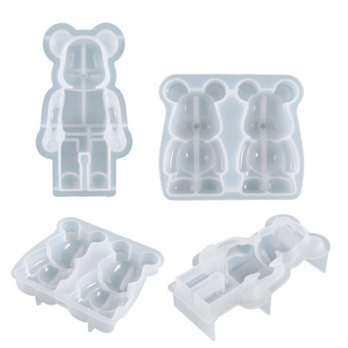 Poppy diy crystal glue aromatherapy plaster candle grinding tool cute violent bear semi-three-dimensional silicone mold
