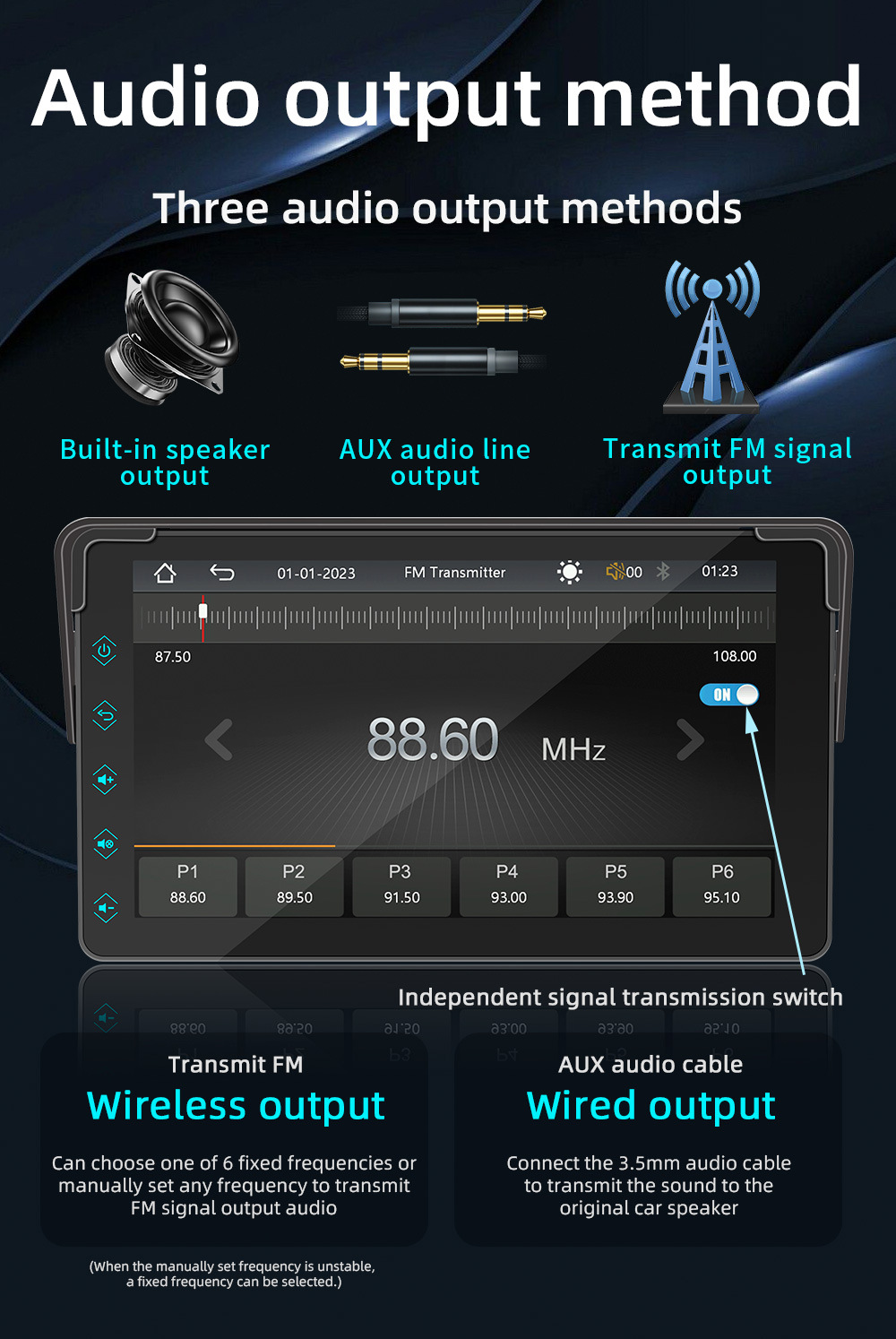 Cross-Border Factory Source 7inch Bluetooth Carplay Navigation Box Car Reversing Rear View Screen Projection Display Touch Screen