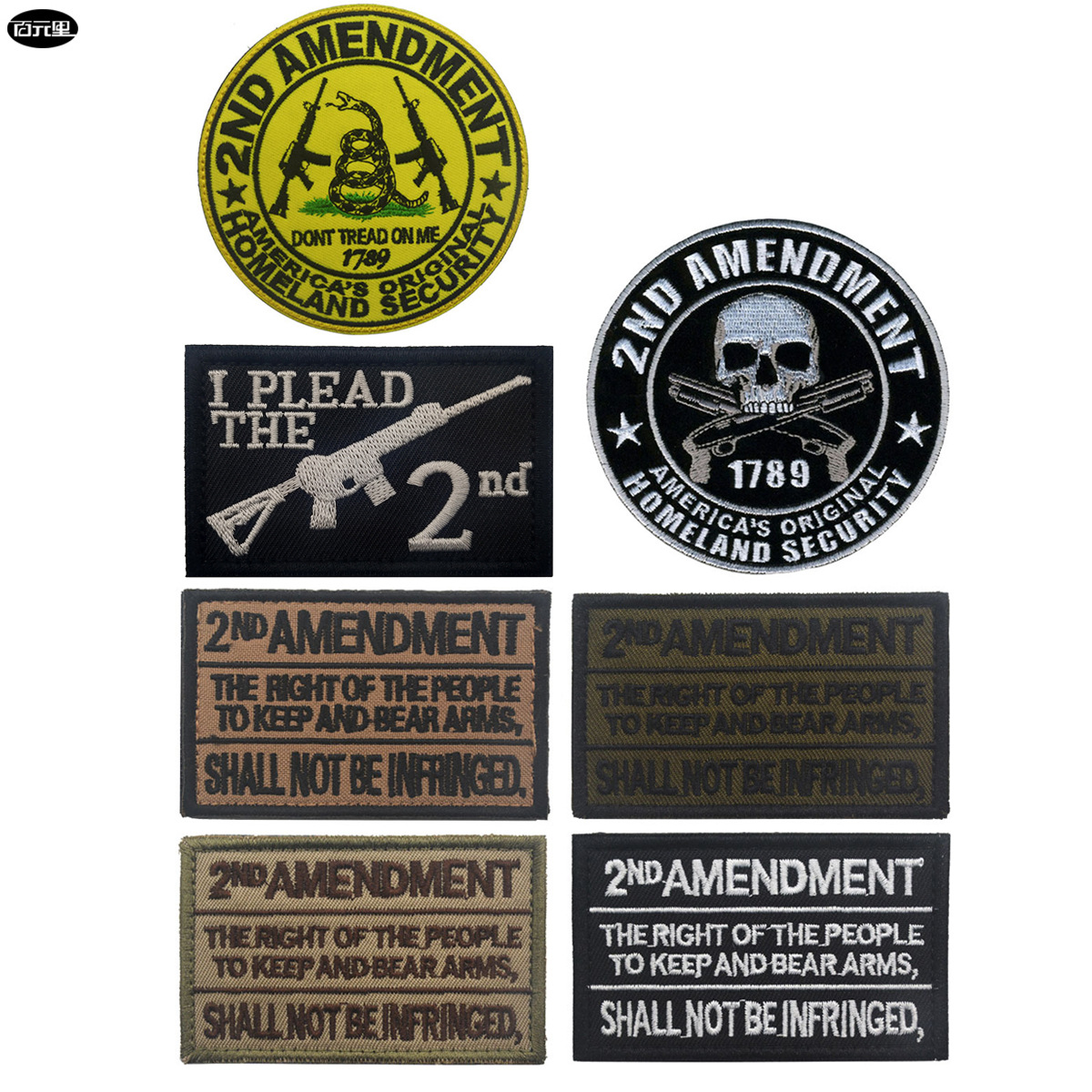 2nd amendment Patch英文美国国土刺绣臂章布贴背包贴徽章魔术贴