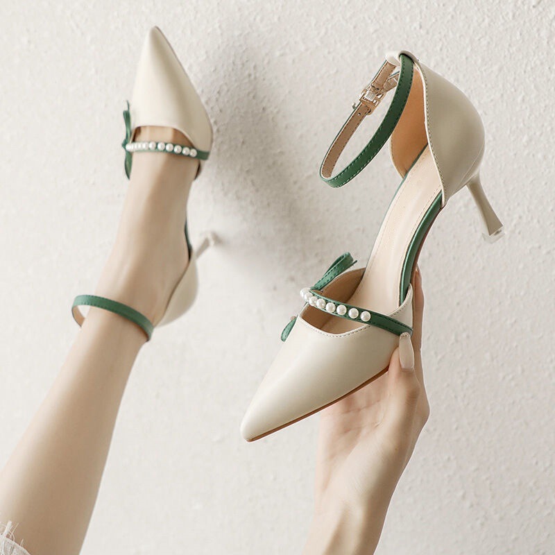 Elegant Socialite High Heels for Women, Stiletto Heels, 2026 Summer New Style, Single Strap, Hollow Pointed Toe, Light Luxury Closed-Toe Sandals for Women