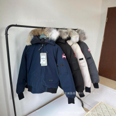 跨境25fw美潮冬季手臂徽章飞行员夹克羽绒服棉连帽外套徽章设计