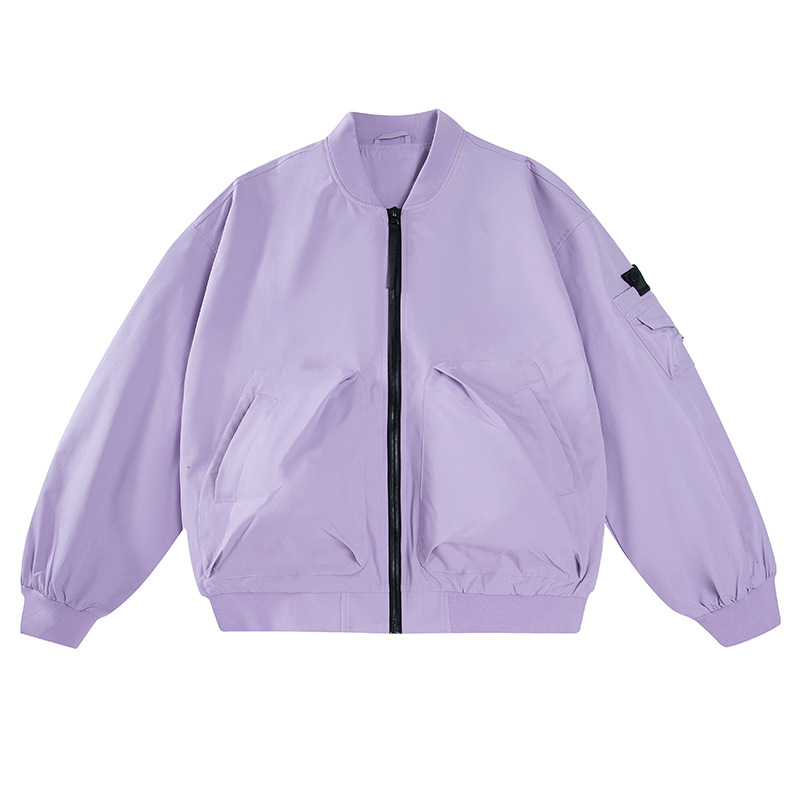 Chaqueta de invierno de hombre ligera de lujo de alto nivel de sensación de terciopelo herramienta chaqueta de béisbol transfronteriza chaqueta de piloto de terciopelo personalizada image 9