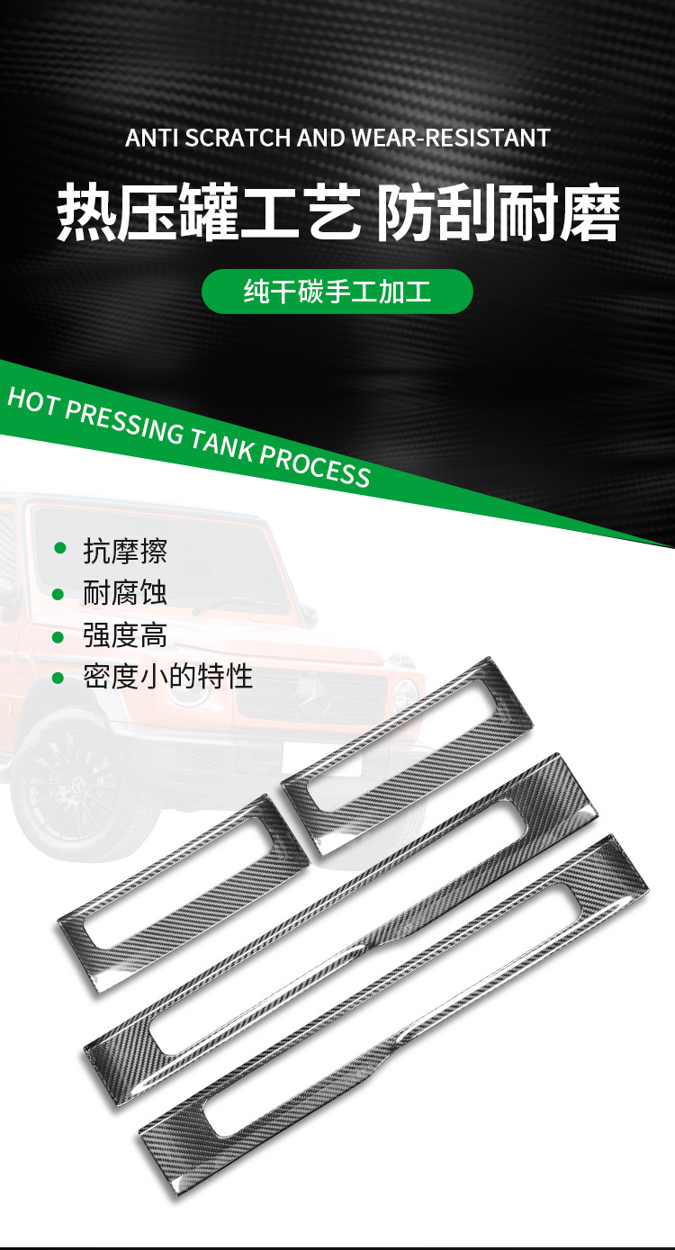 Suitable for Mercedes-Benz G-Class G500G63W464 Carbon Fiber Door Sill Strips, Welcome Pedals, Off-Road Appearance Upgrade Stickers and Accessories