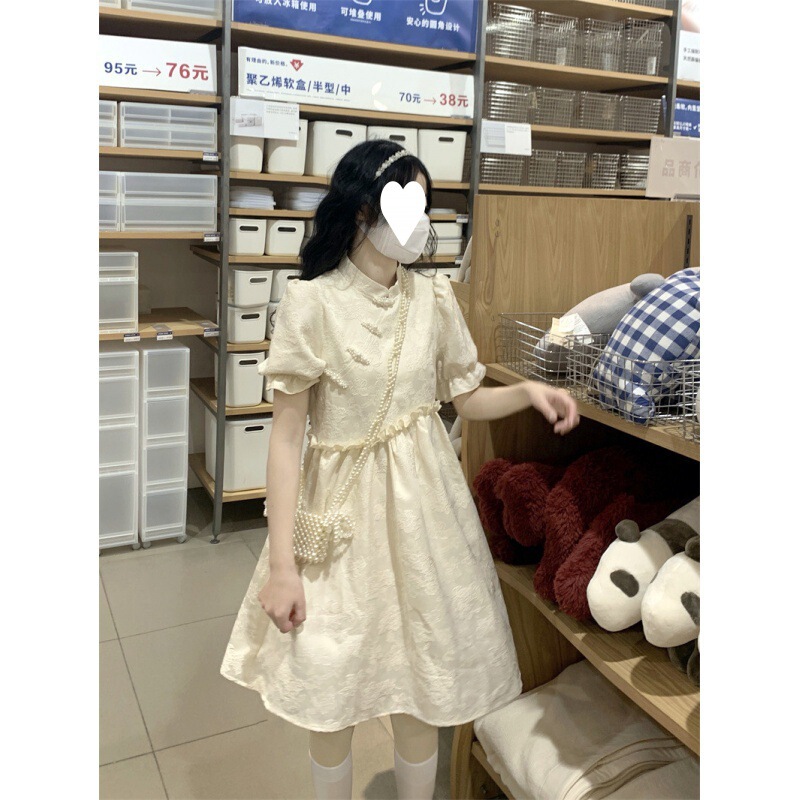 Improved Hanfu dress Girl's Summer Dress 2024 New Junior High School Senior high school Student Fairy Han Element Short Skirt