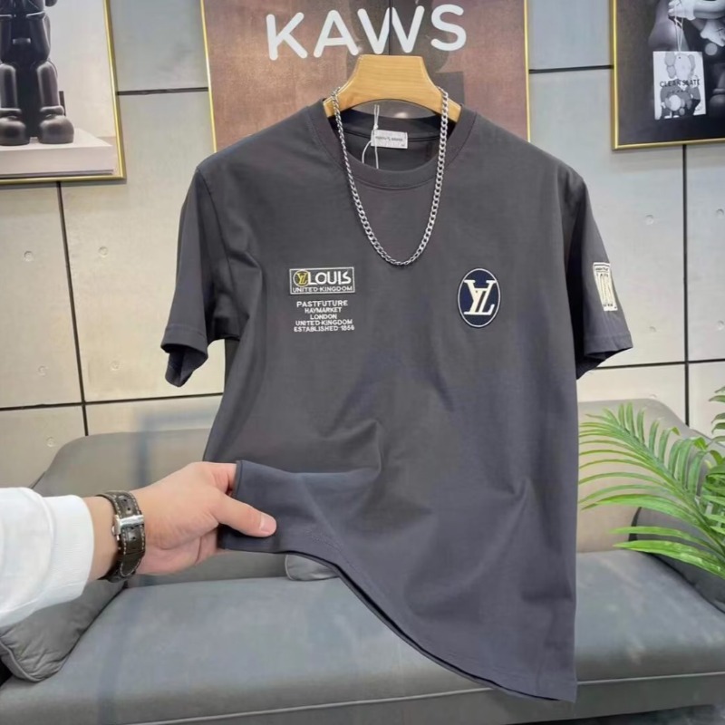 Cuello redondo de impresión de la letra media manga de los hombres de verano de moda marca de moda juvenil camiseta estándar