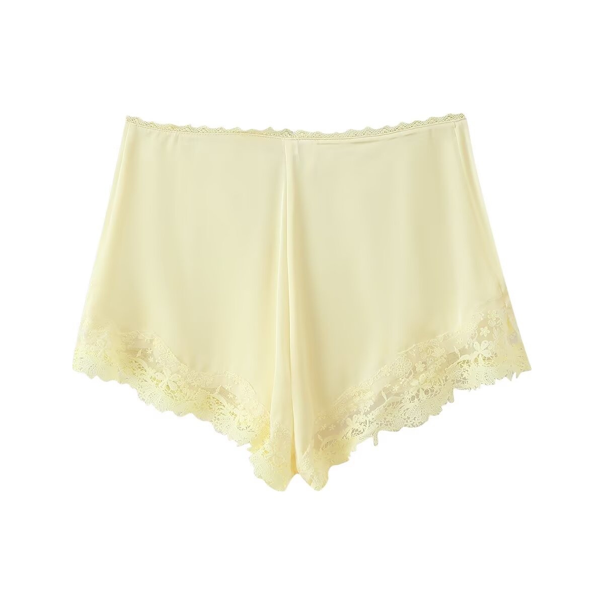 GraceChic Collection Automne 2025 Nouvelle Mode Européenne et Américaine Ensemble de Lingerie Femme en Satin de Soie Texturé Haut et Short_voghion.com