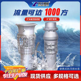 永磁防汛泵应急救援变频轴流泵抗洪排涝轻便型大流量不锈钢潜水泵