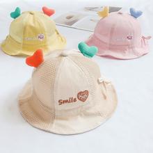 寶寶帽子夏季兒童遮陽帽女童漁夫帽嬰兒網帽男童太陽帽薄款1-2歲0