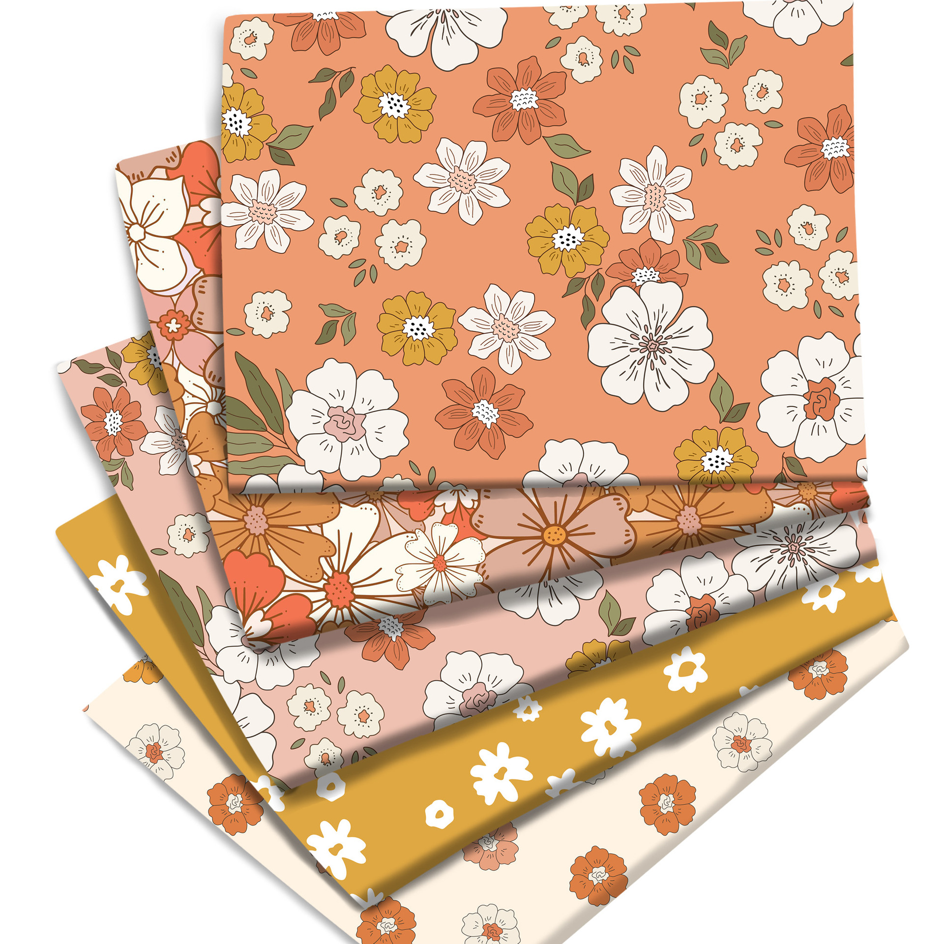 雏菊平面印花薄款涤棉四面弹针织布手工衬布面料包拼布,1Yc42160