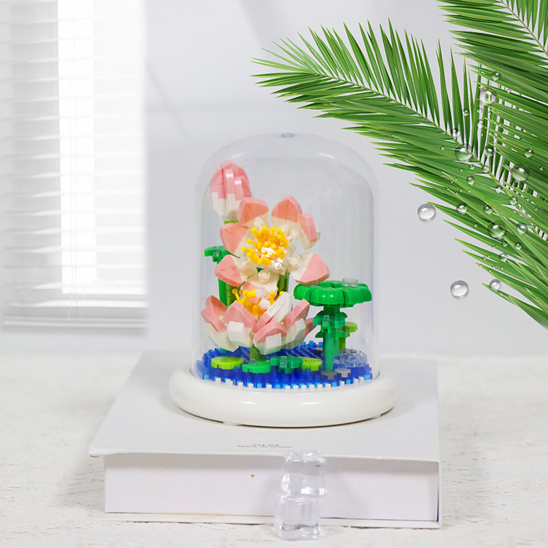 跨境【一件代发】积木永生花樱花树拼装玩具摆件教师节母情节礼物|undefined