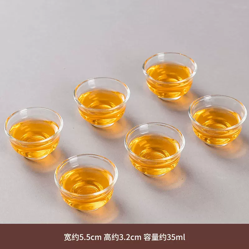 Ceramic tea cup, glass tea set, 6 pieces