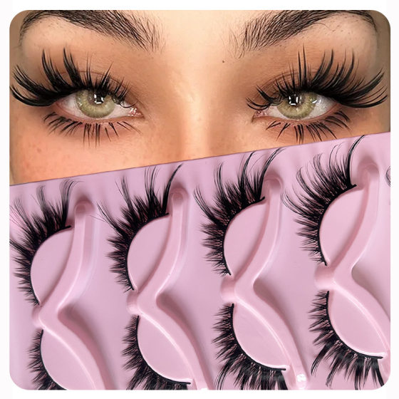 Cross-border new products in Europe and the United States 5 pairs of imitation mink hair false eyelashes natural simulation curly thick cat eye fox eyelashes