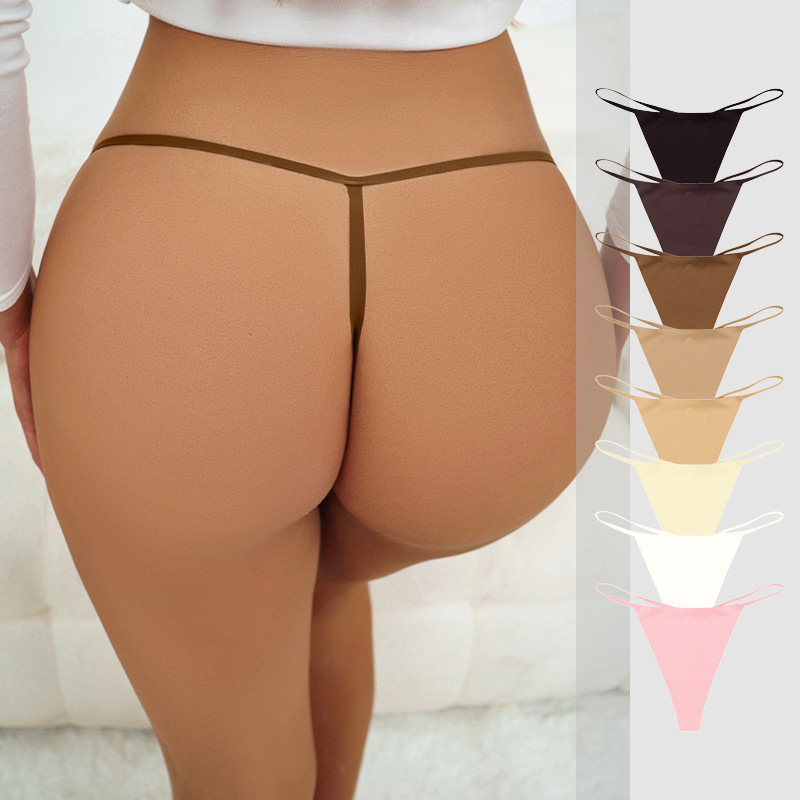 Simple Seamless Foreign Trade Sexy Thong with Thin Straps, One-String Low-Waist Bikini, Invisible Women's Sports T-Shaped Underwear