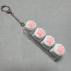 Four-button transparent case - white cat paw - snake bone chain