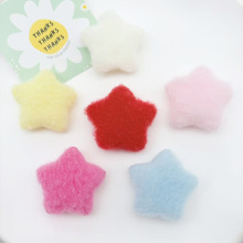 热销双面4cm宝乐绒五角星毛绒饰品配件diy服装玩偶辅料现货现货
