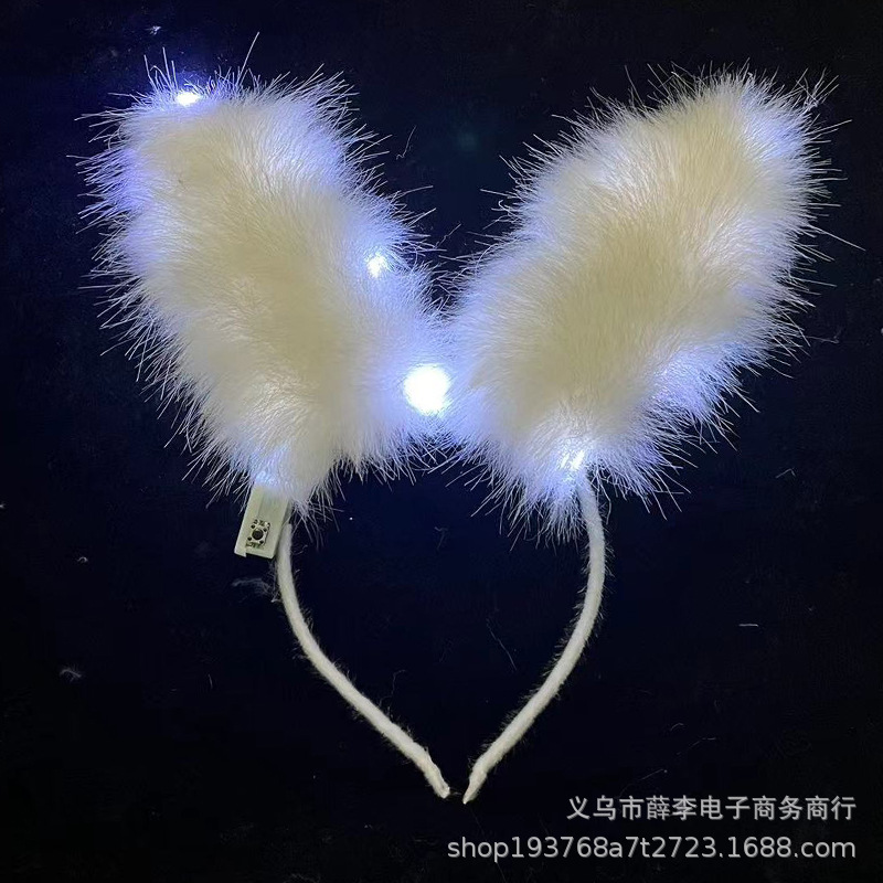 Luminoso Fox diadema Fox felpa Orejas de conejo orejas de gato horquilla bar concierto puesto diadema luminosa