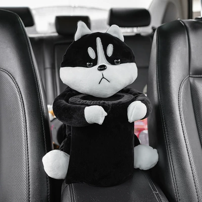 Boxes One Cute Cartoon Storage Car tissue box/set - black-erha-with-storage-bucket-dual-use-model