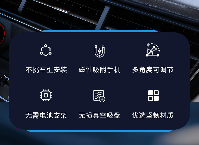 Cross-border car vacuum suction cup multi-angle adjustable magnetic dashboard center console foldable rotating navigation phone holder