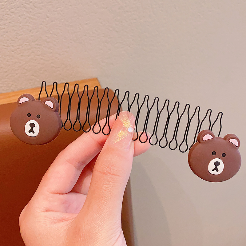Artefacto de cabello roto horquilla para niños femeninos Cabeza trasera peine invertido invisible bebé acabado flequillos peine de cabello roto tocado de niña