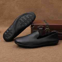 Top-grain leather men's shoes without inner lining, rubber sole, 2021 new spring and autumn men's shoes, business casual men's pantoletten