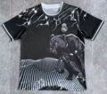 2425 real madrid leopard black and white round neck style