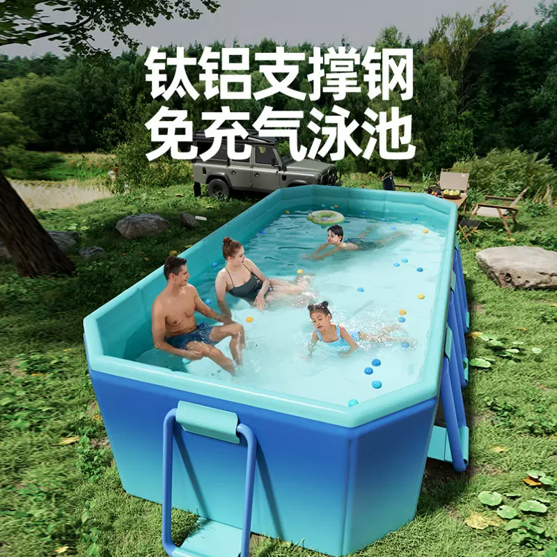 跨境新款冰河蓝免充气泳池家用洗澡池宝宝户外戏水池厂家现货批发