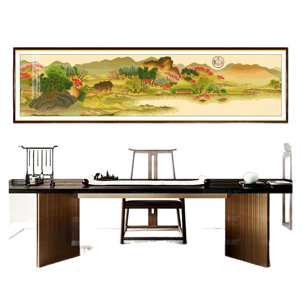 Monalisa Royal punto de cruz Xishan chunxiaotu Sala estar elegante famosa pintura decoración bordado hilo hecho a mano Chino image 5