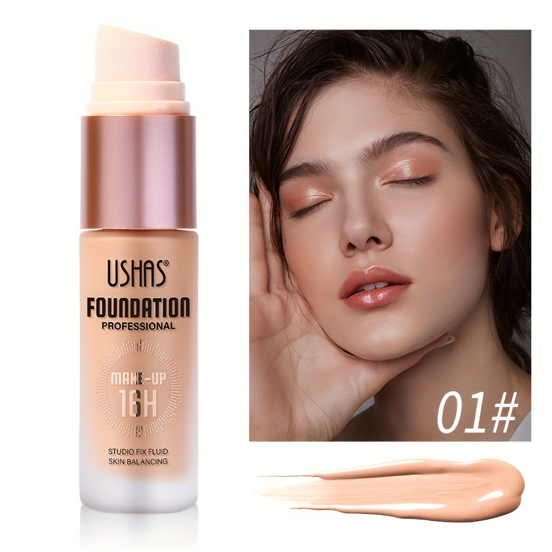 USHAS punto transfronterizo venta caliente líquido de base impermeable líquido de base concelable natural impermeable maquillaje FS445A