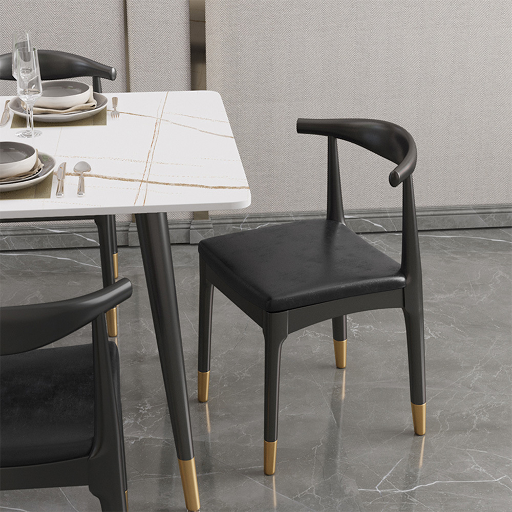 Nordic light luxury slate dining table and chair set for home small apartment modern minimalist living room rectangular dining table and chairs