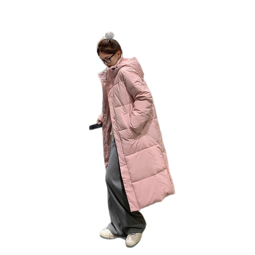 Ropa de algodón para mujeres de rodilla larga 2025 invierno nuevo engrosado chaqueta de algodón de estilo coreano chaqueta de algodón de estudiantes