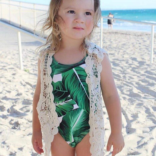 2020 new children's swimsuit girls one-piece sun protection Korean children 1-3 years old baby cute ins swimsuit