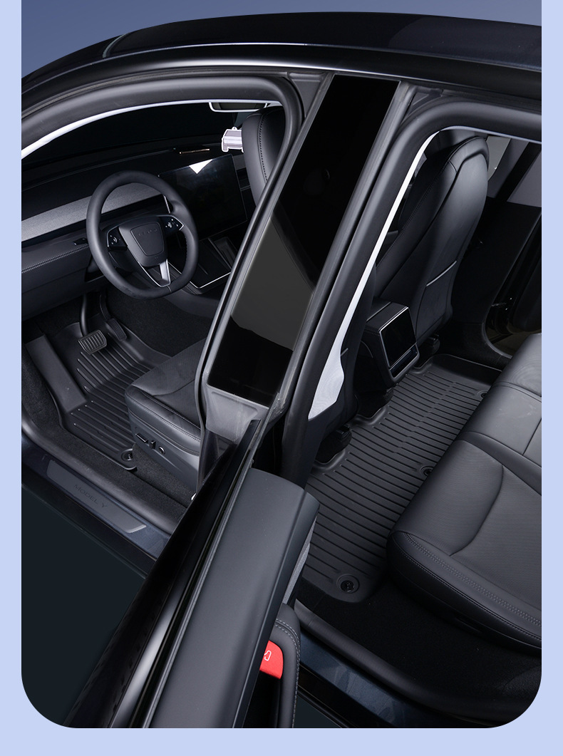 Suitable for Tesla's New Version Model Y3Yl Front and Rear Trunk Mats, Tpe Trunk Mats, Integrated Mats, Seat Back Cushions
