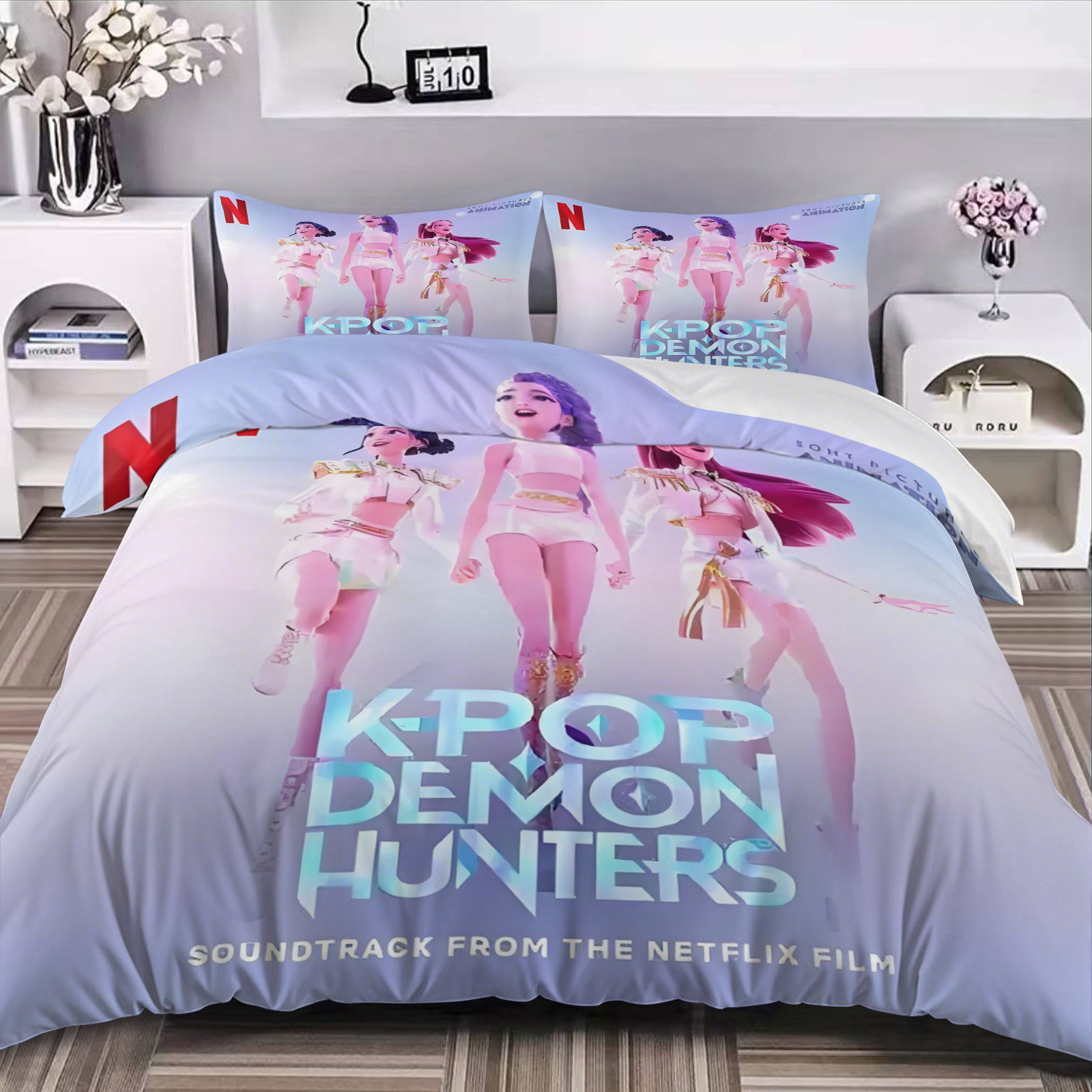 Caza de brujas K-POP tres piezas Amazon AliExpress edredón impresión digital 3D transfronteriza Nantong puente de piedra