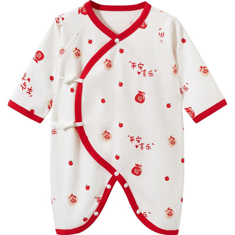 Ropa de bebé recién nacido primavera y otoño nacido 0 algodón marzo monje vestido de mariposa rosa rojo baby overcoat recién nacido