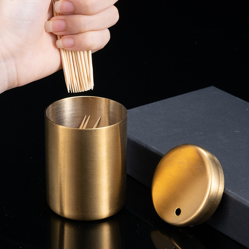 Stainless Steel Toothpick Barrel Home Hotel Toothpick Storage Restaurant Hotel Toothpick Barrel Advertising Gift Wholesale Laser